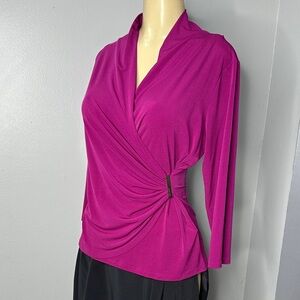Calvin Klein Women’s  Blouse Sz M Purple Color Lo g Sleeve